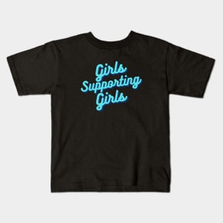 v2 Blue Girls Supporting Girls Kids T-Shirt